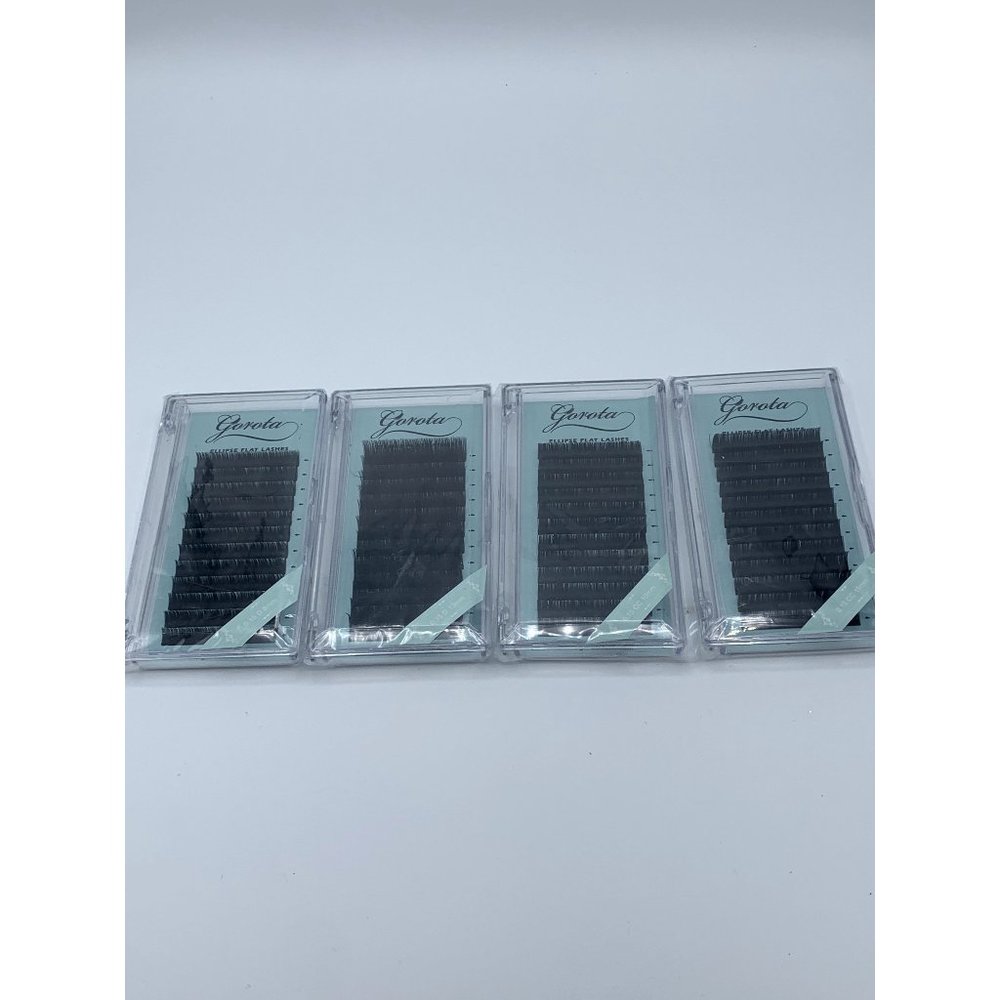 Gorota Ellipse Flat Eye Lashes, 24 sets, 48 pieces: 8mm, 10mm, 11mm, 13mm, NEW,